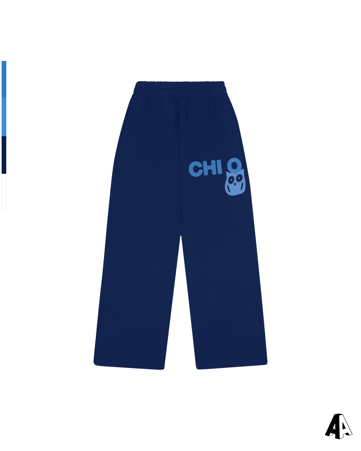 Free Spirit Navy Sweatpants - Chi Omega - front