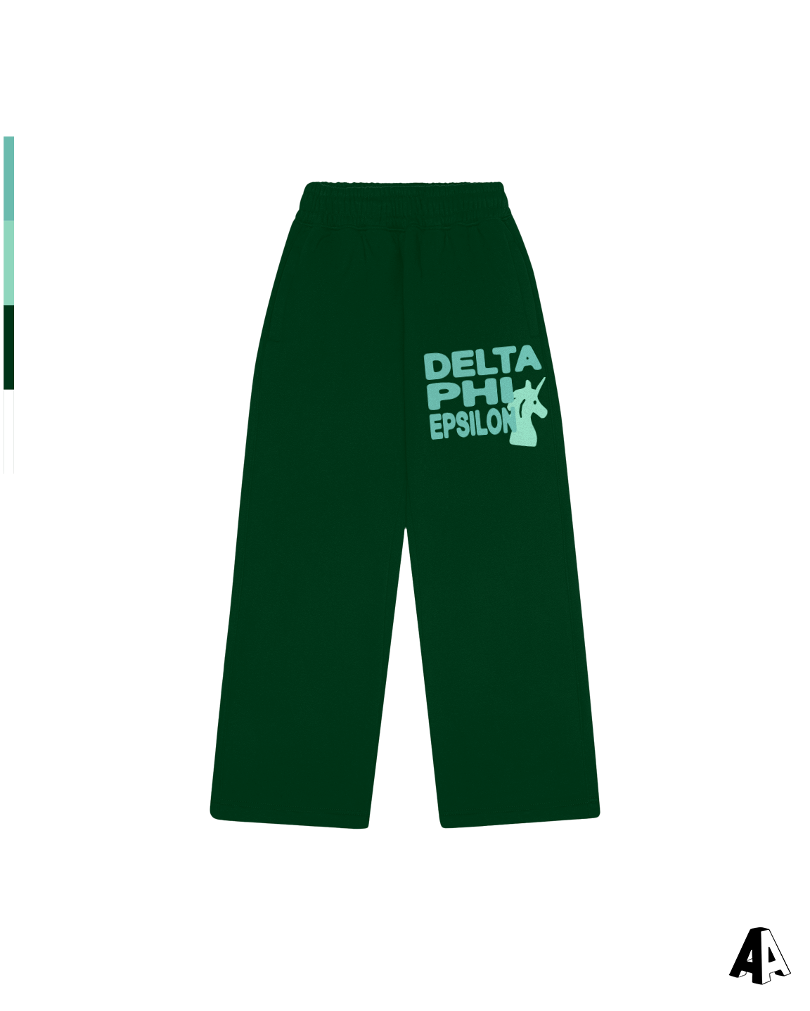 Free Spirit Forest Green Sweatpants - Delta Phi Epsilon - front