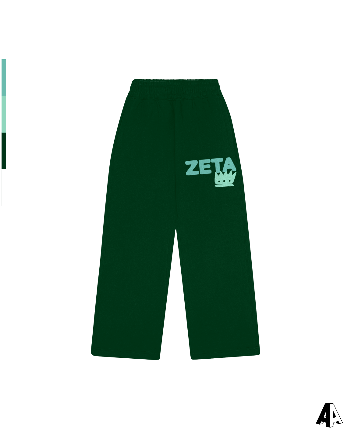 Free Spirit Forest Green Sweatpants - Zeta Tau Alpha - front