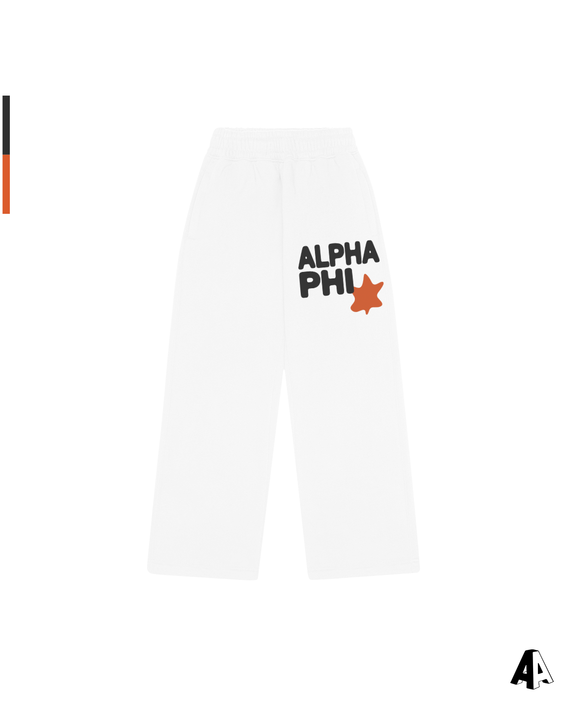 Free Spirit White Sweatpants - Alpha Phi - front