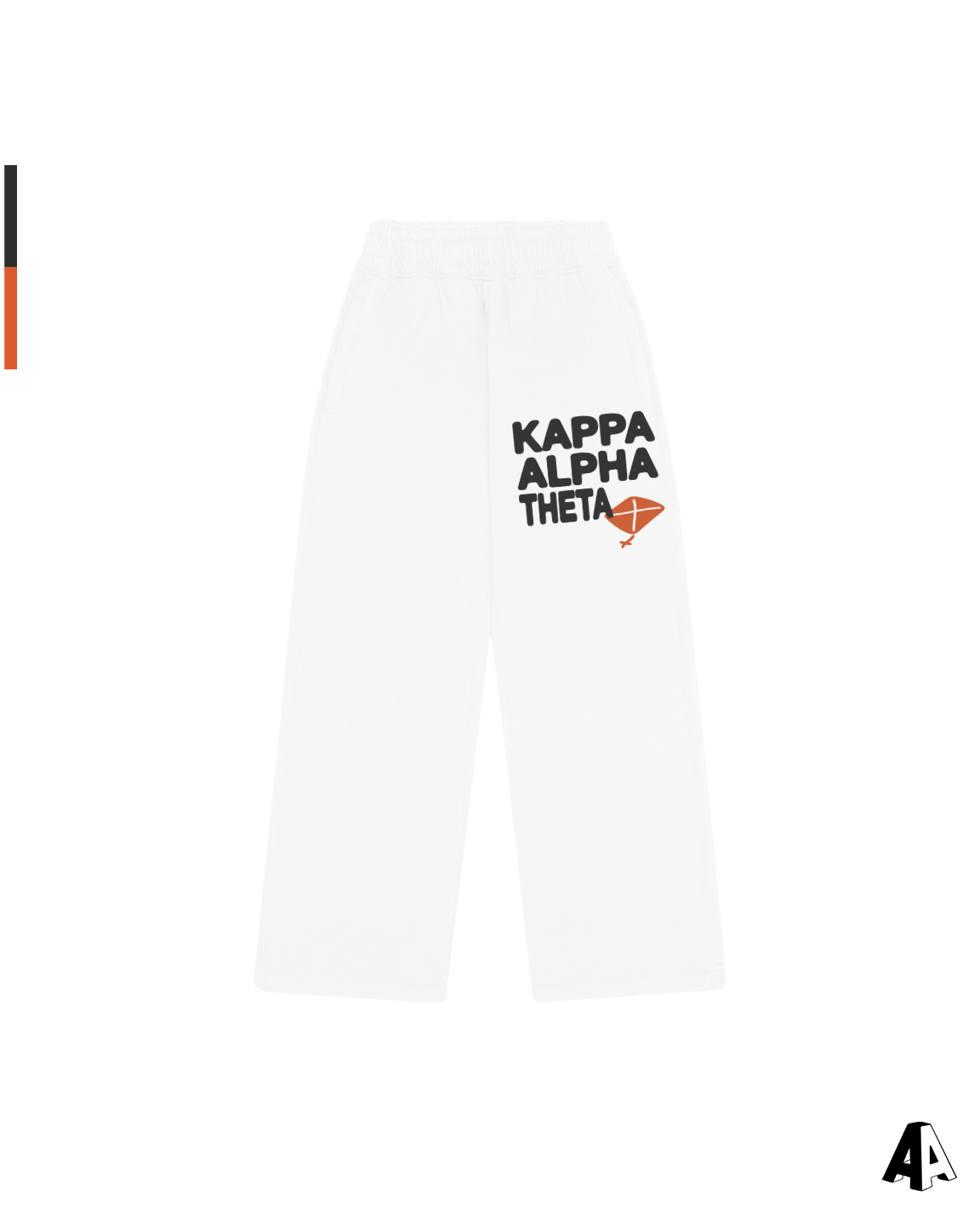 Free Spirit White Sweatpants - Kappa Alpha Theta - front