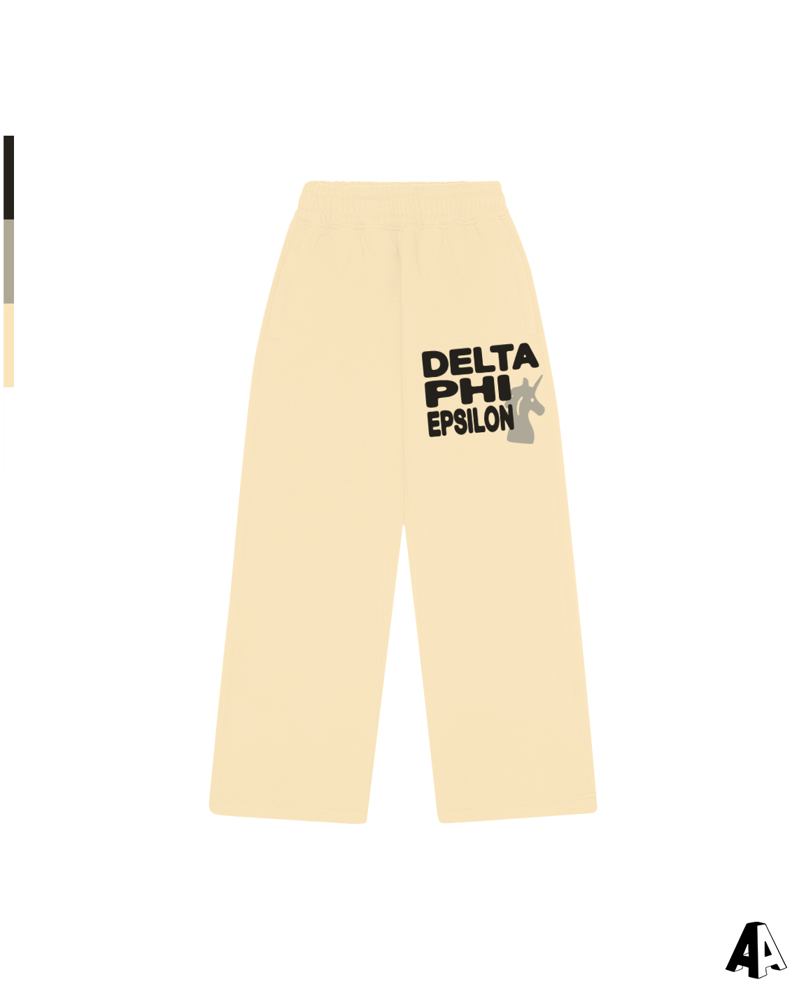 Free Spirit Light Yellow Sweatpants - Delta Phi Epsilon - front