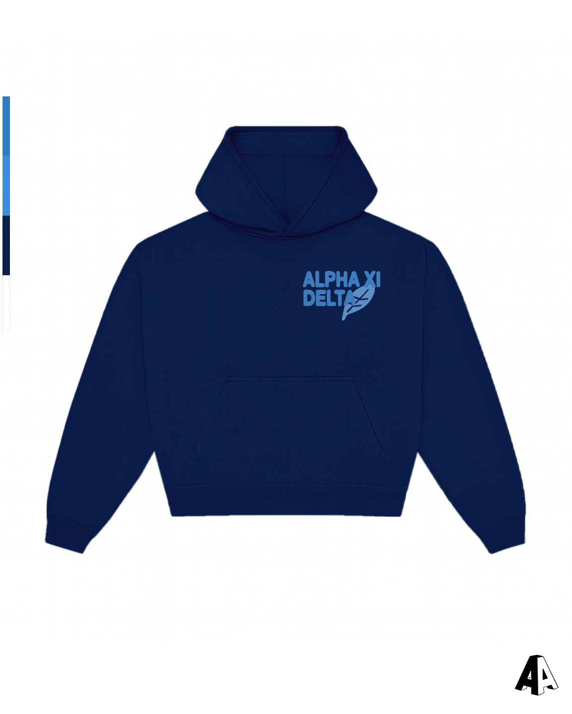 Free Spirit Navy Hoodie - Alpha Xi Delta - front