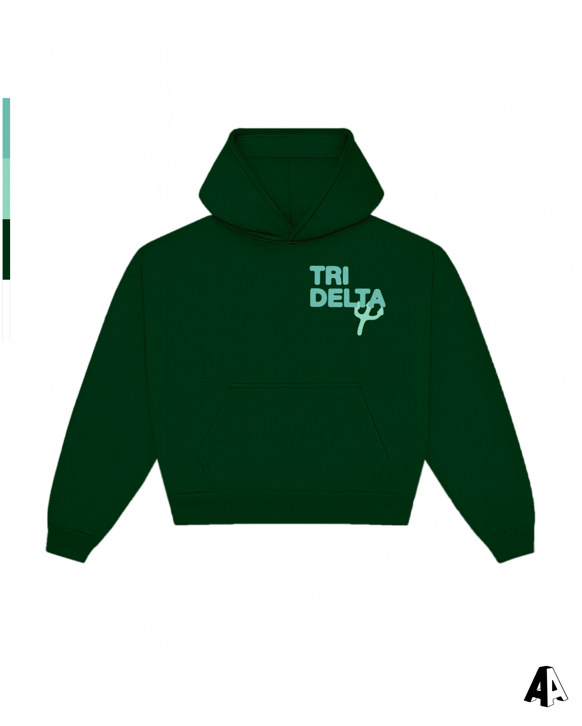 Free Spirit Forest Green Hoodie - Delta Delta Delta - front