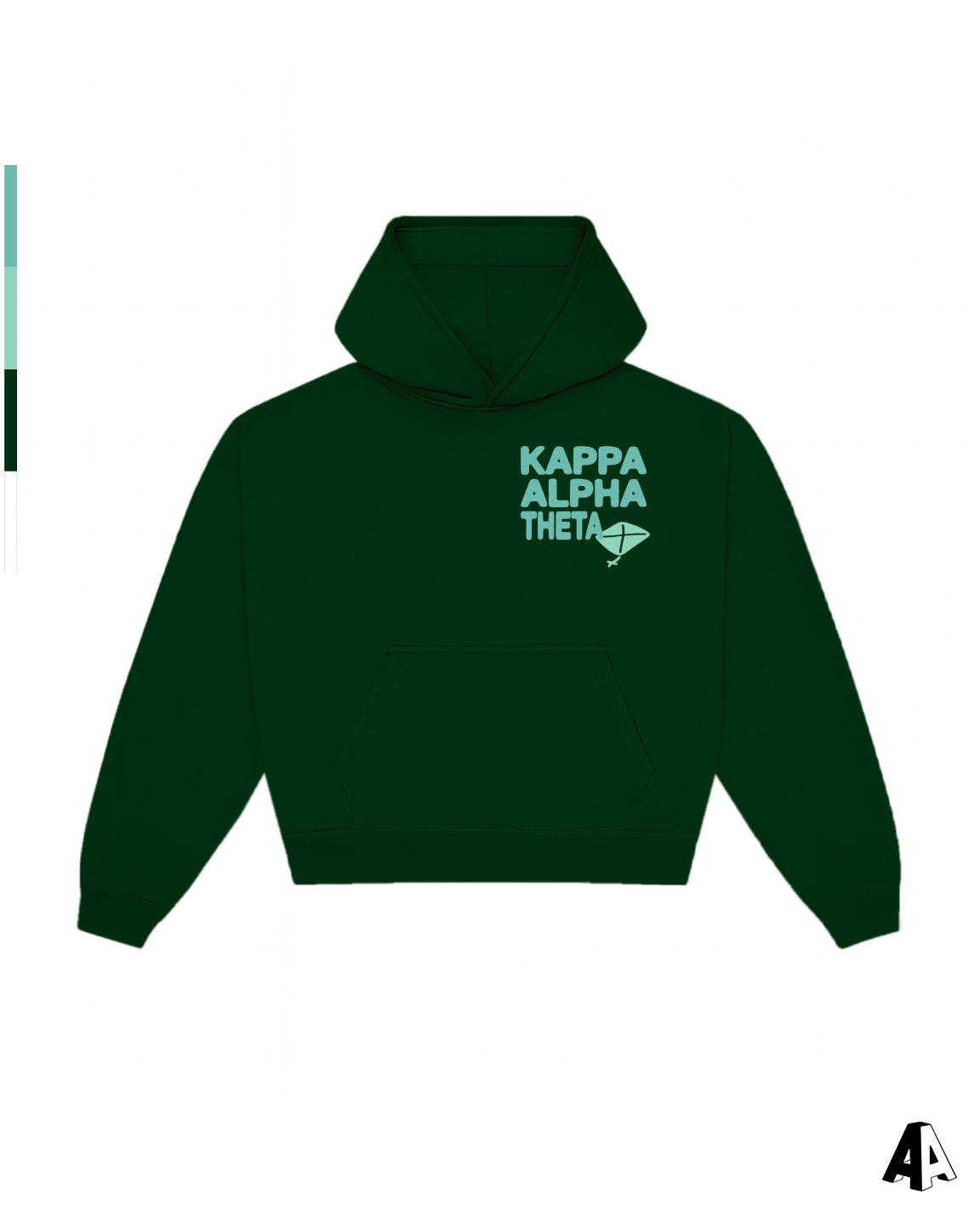 Free Spirit Forest Green Hoodie - Kappa Alpha Theta - front