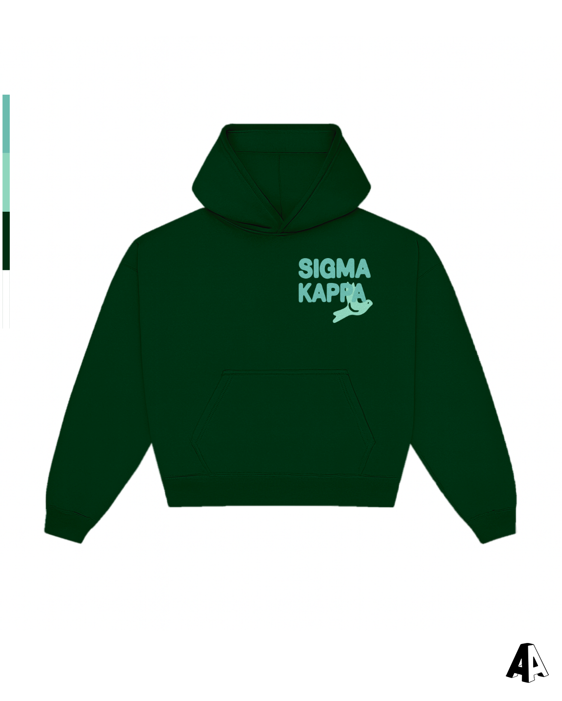Free Spirit Forest Green Hoodie - Sigma Kappa - front