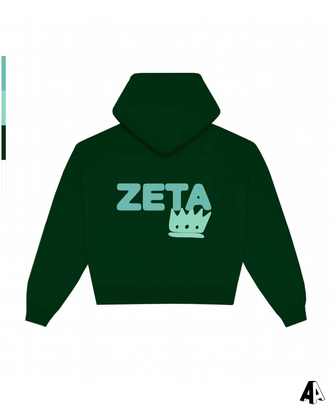 Free Spirit Forest Green Hoodie - Zeta Tau Alpha - back