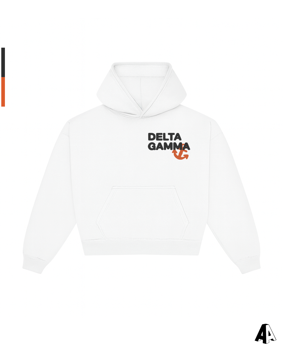 Free Spirit White Hoodie - Delta Gamma - front