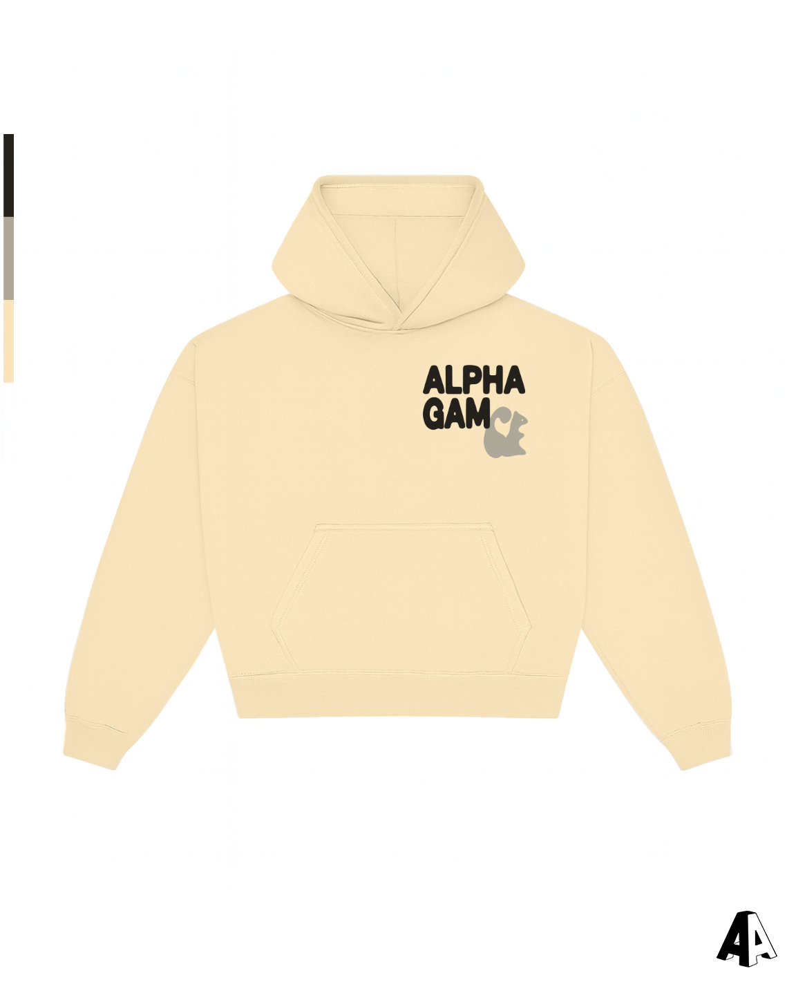 Free Spirit Light Yellow Hoodie - Alpha Gamma Delta - front