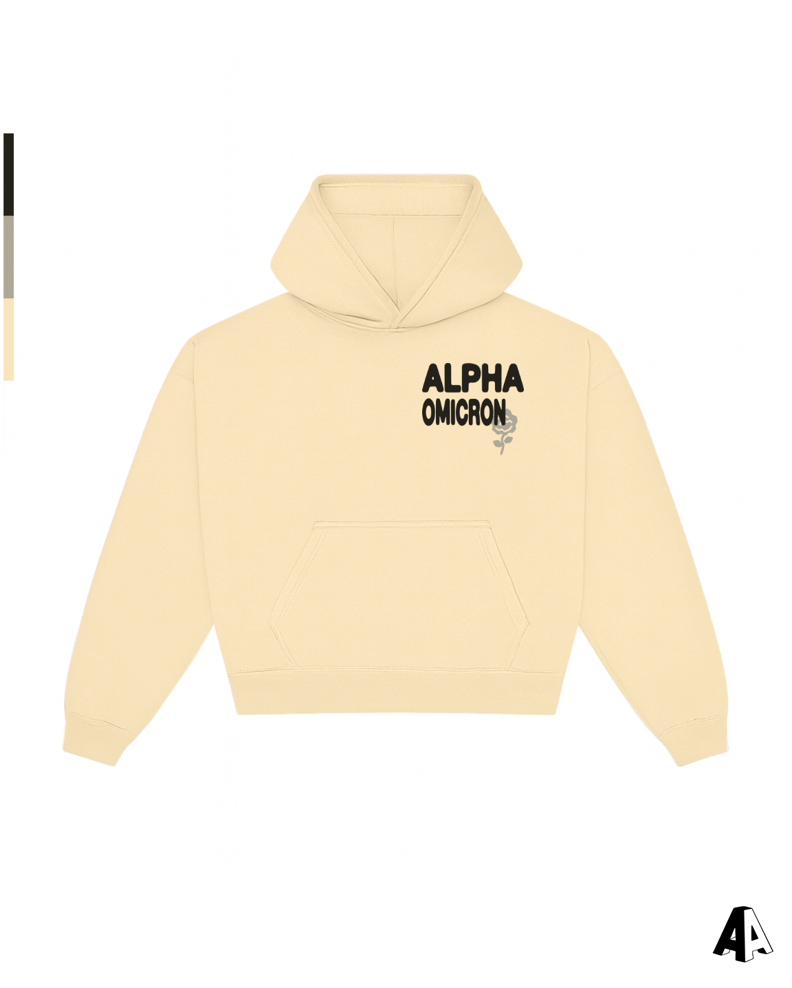 Free Spirit Light Yellow Hoodie - Alpha Omicron Pi - front
