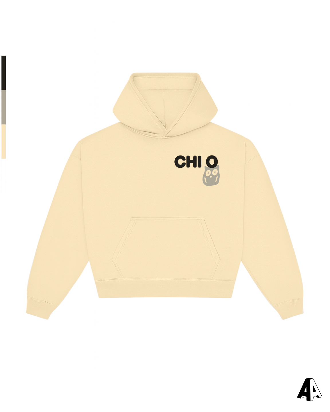 Free Spirit Light Yellow Hoodie - Chi Omega - front