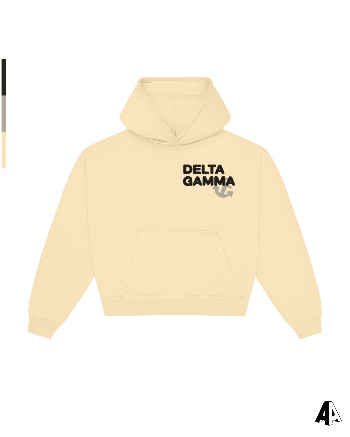 Free Spirit Light Yellow Hoodie - Delta Gamma - front