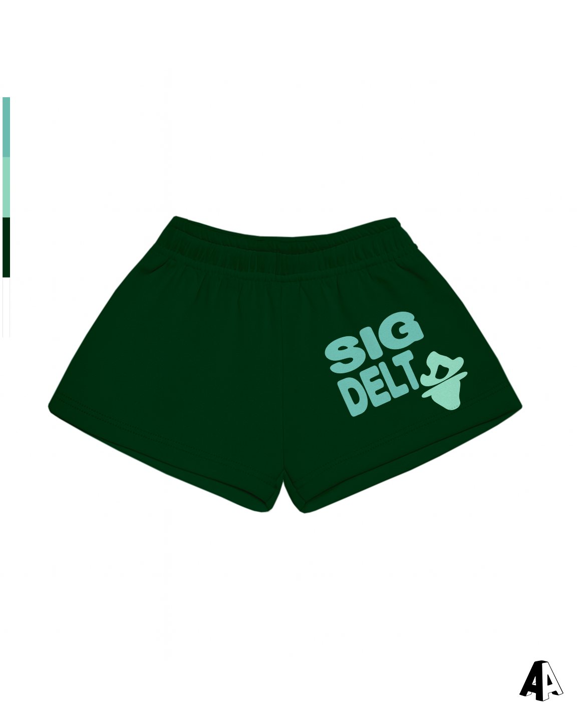 Free Spirit Forest Green Shorts - Sigma Delta Tau - front