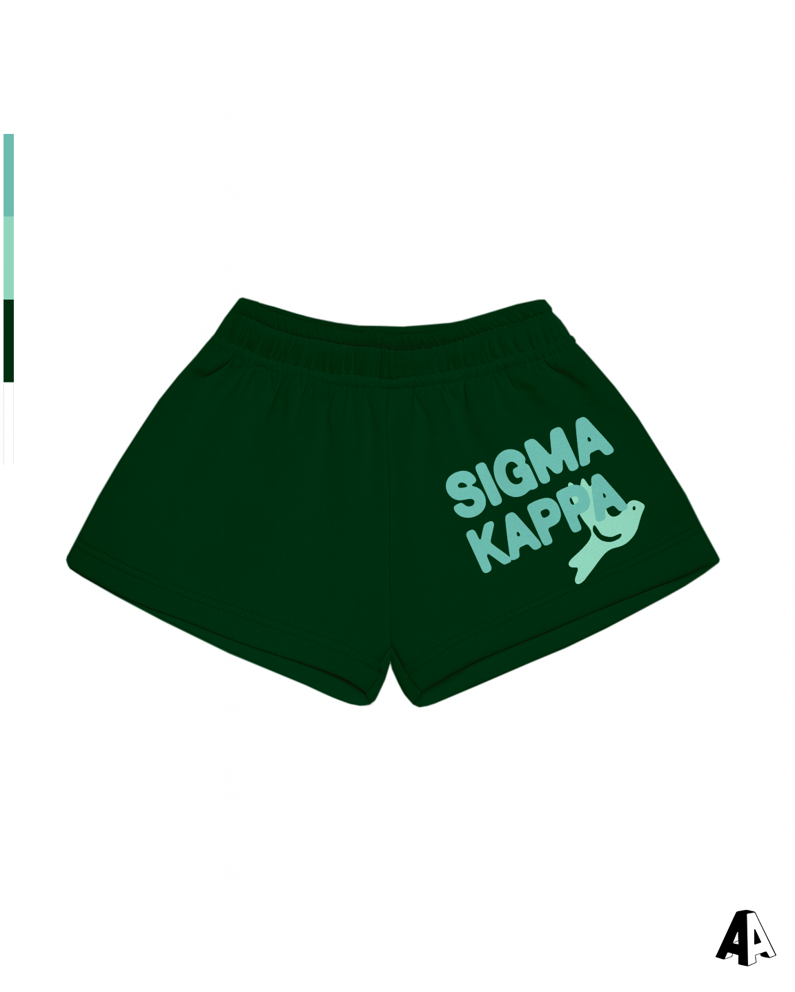 Free Spirit Forest Green Shorts - Sigma Kappa - front