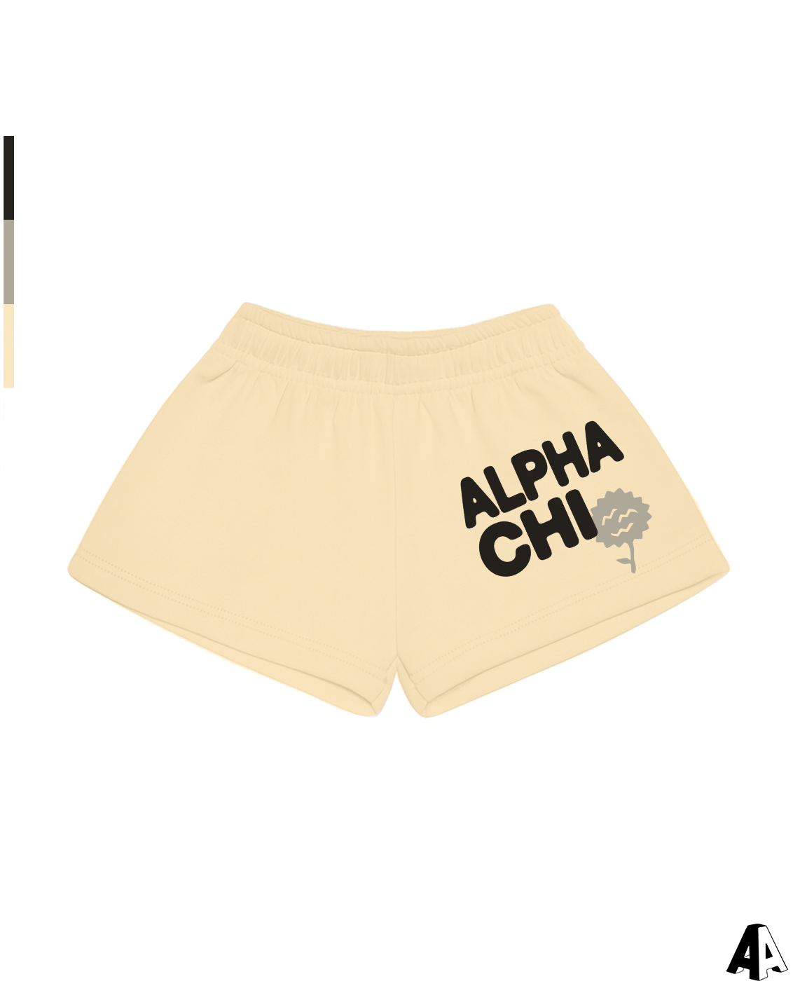 Free Spirit Light Yellow Shorts - Alpha Chi Omega - front