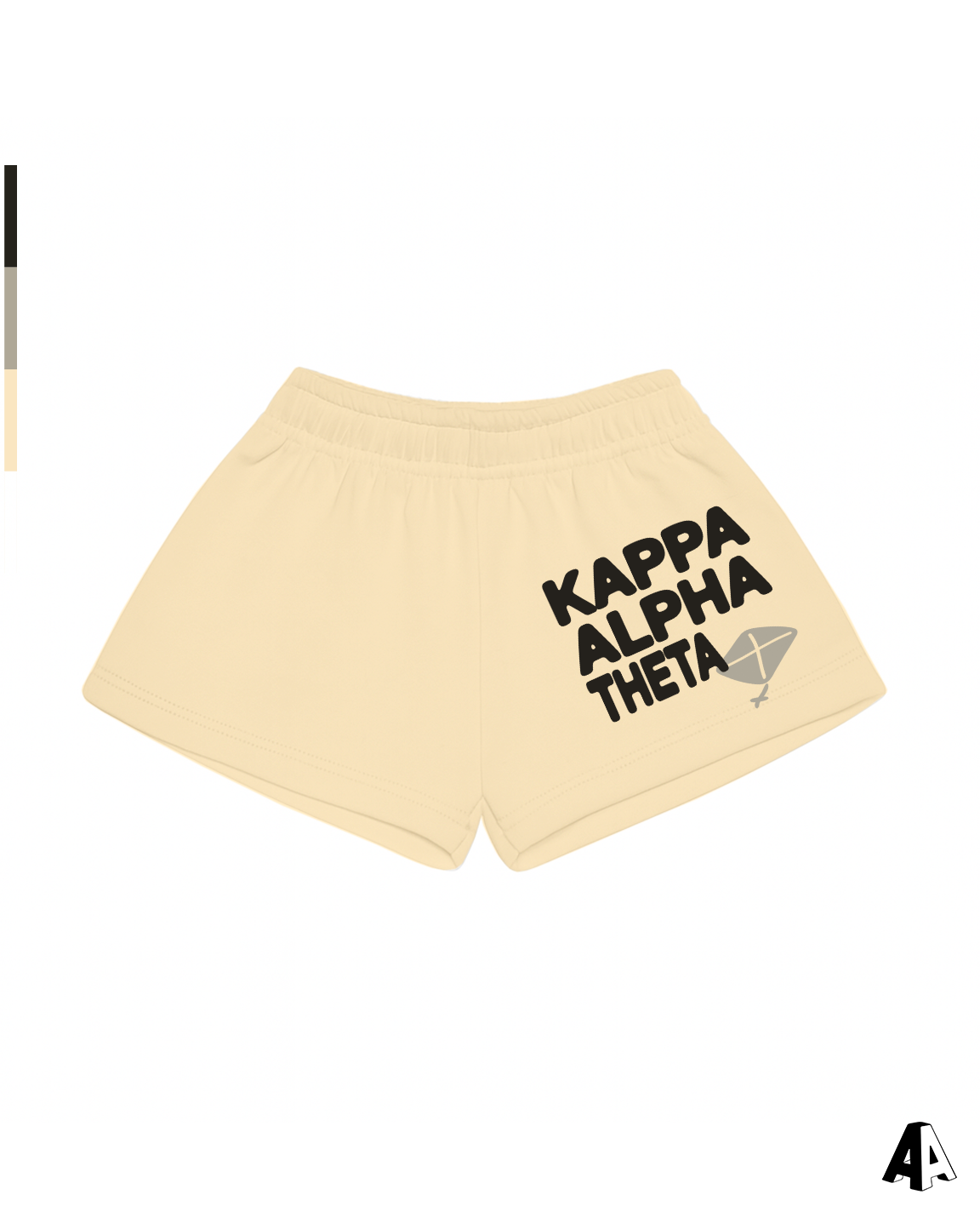 Free Spirit Light Yellow Shorts - Kappa Alpha Theta - front