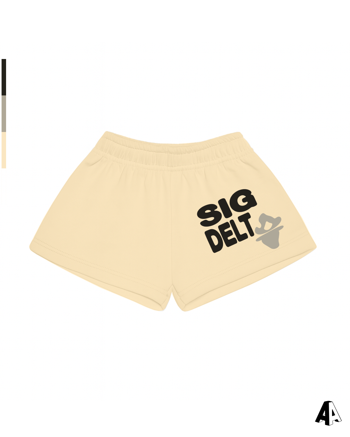 Free Spirit Light Yellow Shorts - Sigma Delta Tau - front